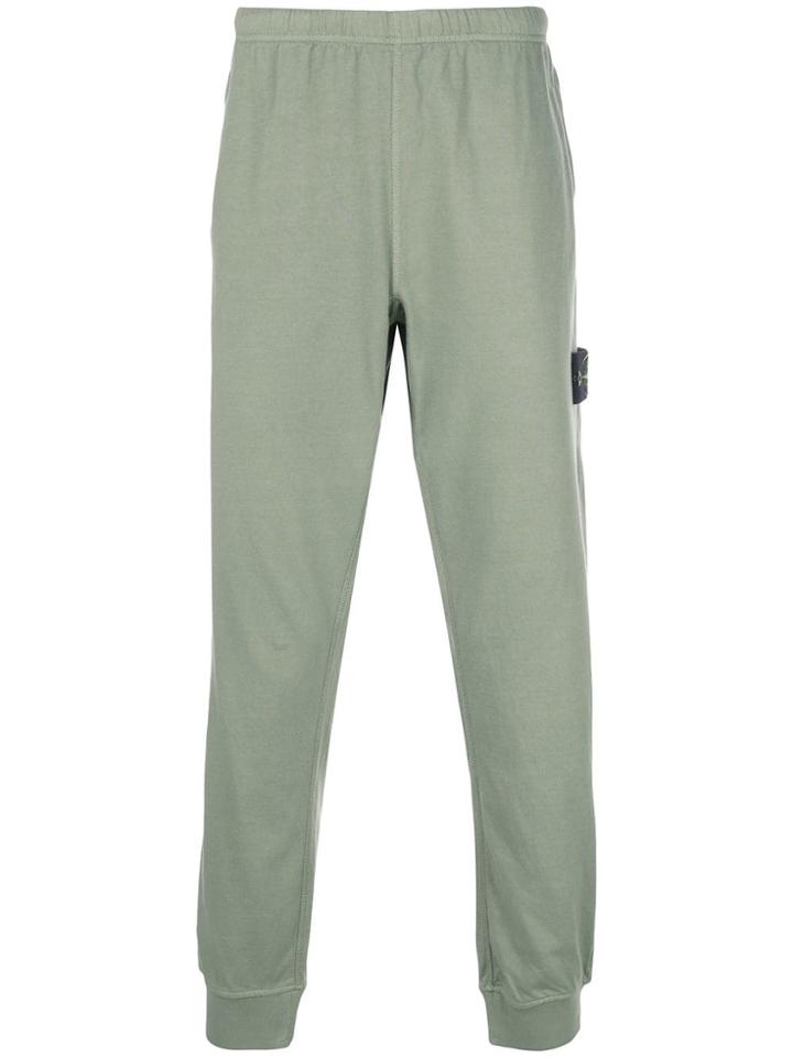Stone Island Side Logo Patch Track Pants - Green