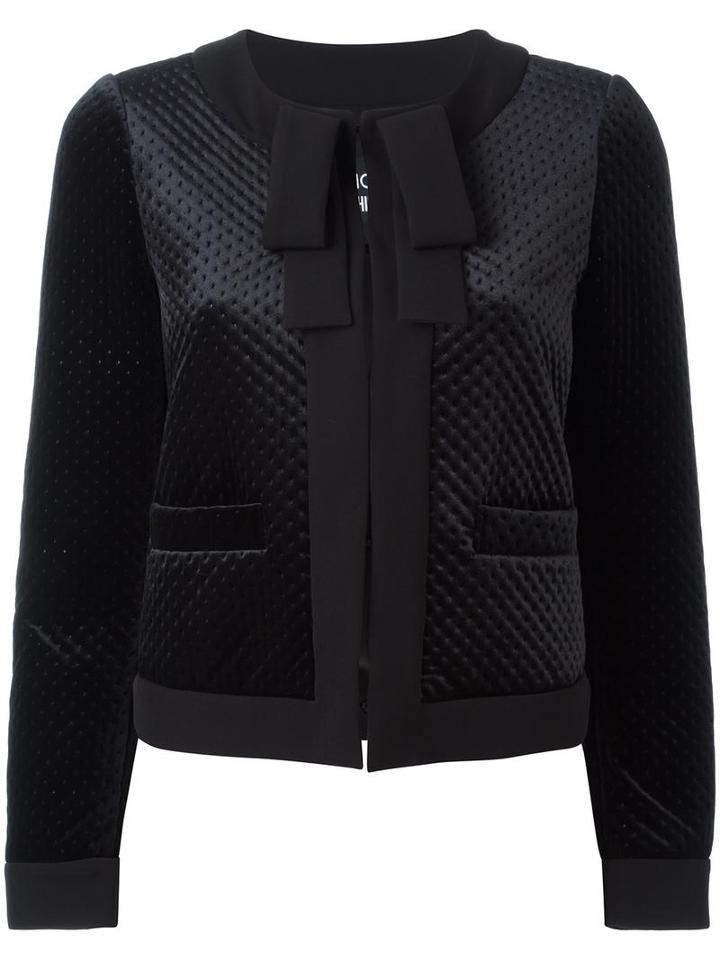 Boutique Moschino Cropped Jacket, Women's, Size: 44, Black, Polyester/other Fibers