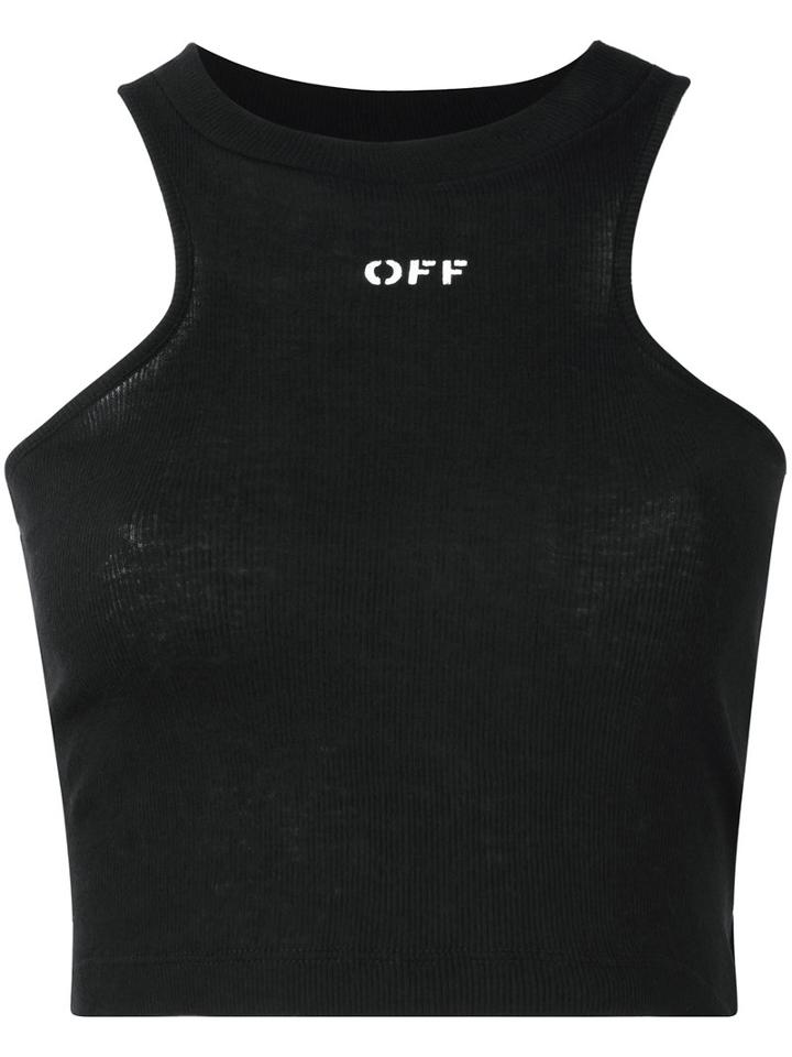 Off-white Wife Beater Rower Top, Women's, Size: Medium, Black, Cotton