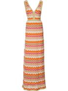 M Missoni Striped Maxi Dress, Women's, Size: 42, Yellow/orange, Viscose