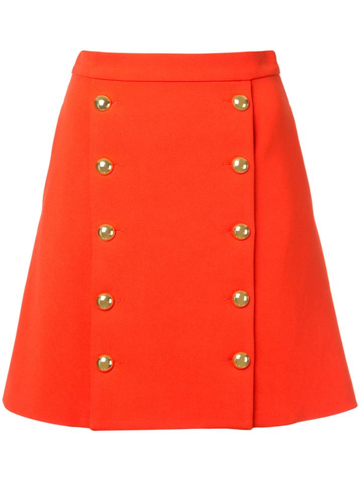 Macgraw Buttoned Front Mini Skirt - Red