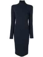 Dsquared2 - Funnel Neck Dress - Women - Polyamide/spandex/elastane/virgin Wool - M, Blue, Polyamide/spandex/elastane/virgin Wool