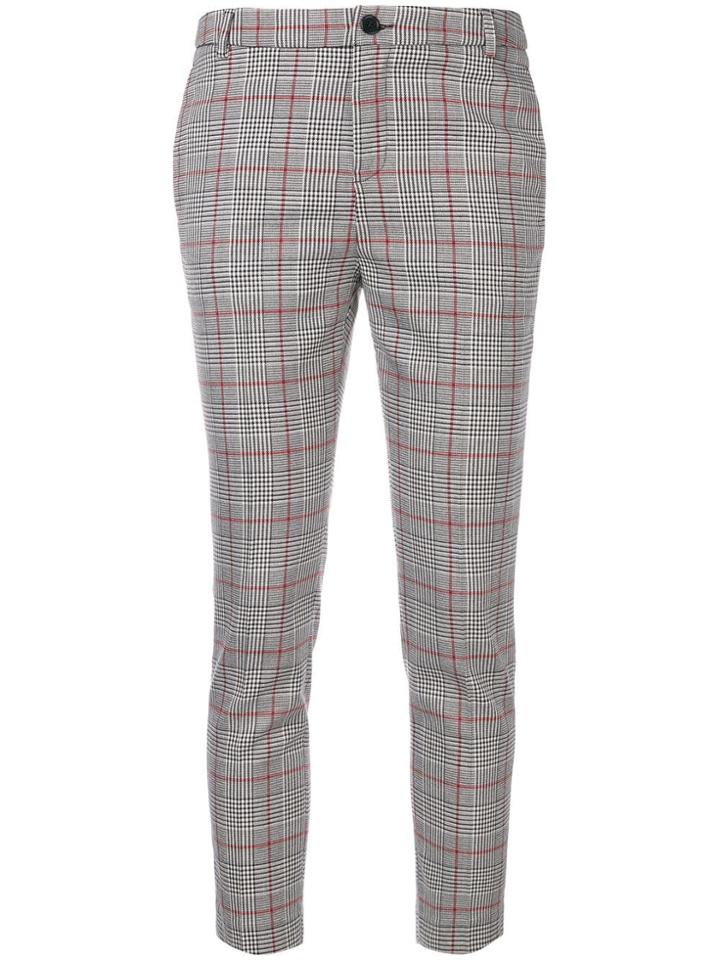 Liu Jo Check Skinny Trousers - Grey
