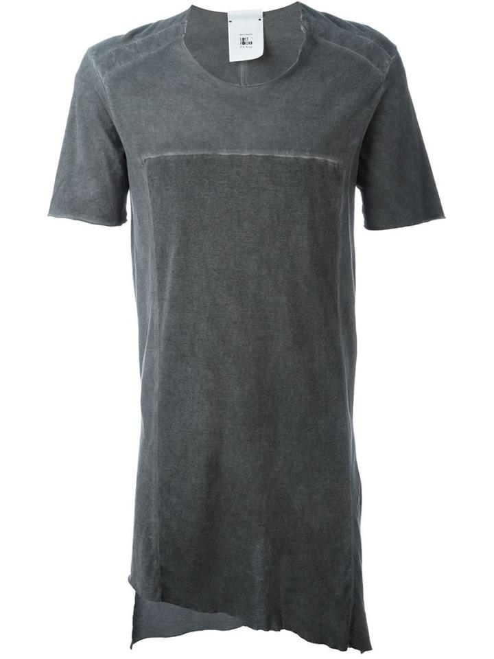 Lost & Found Rooms Asymmetric Hem T-shirt, Men's, Size: L, Grey, Cotton
