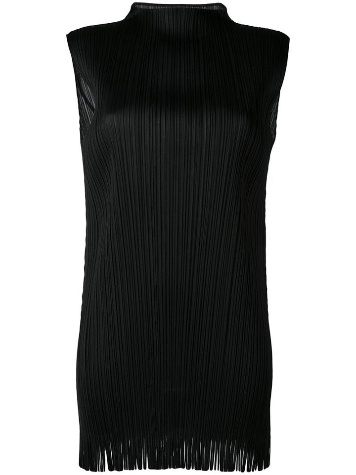 Pleated Long Top - Women - Polyester - 4, Black, Polyester, Pleats Please By Issey Miyake