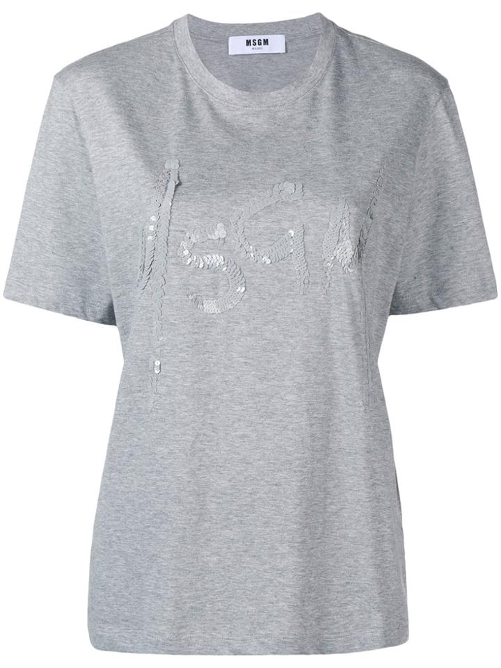 Msgm Sequins Embellished T-shirt - Green