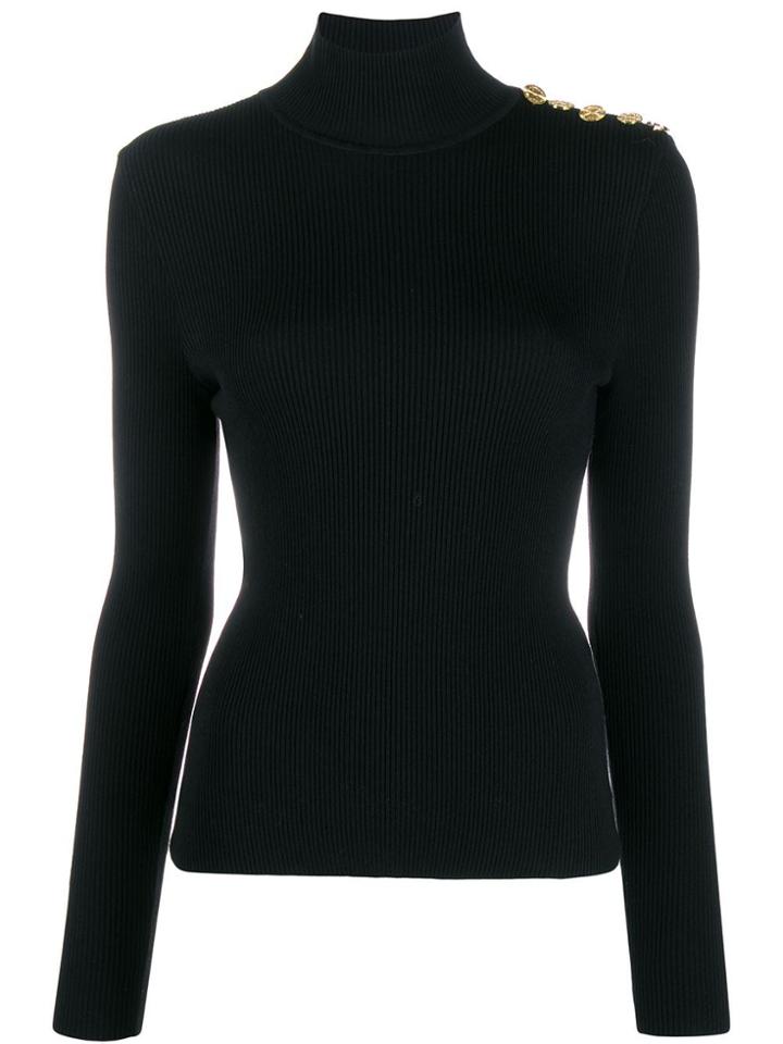 Alexandre Vauthier Ribbed Design Jumper - Black