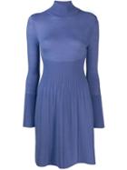Versace Pre-owned Turtleneck Knitted Dress - Purple