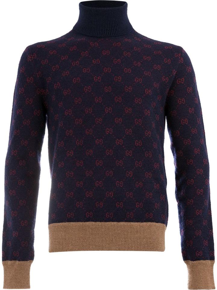 Gucci Gucci 543496x940b 4542 Ink/bordeaux Wool/alpaca - Blue