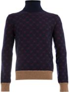 Gucci Gucci 543496x940b 4542 Ink/bordeaux Wool/alpaca - Blue