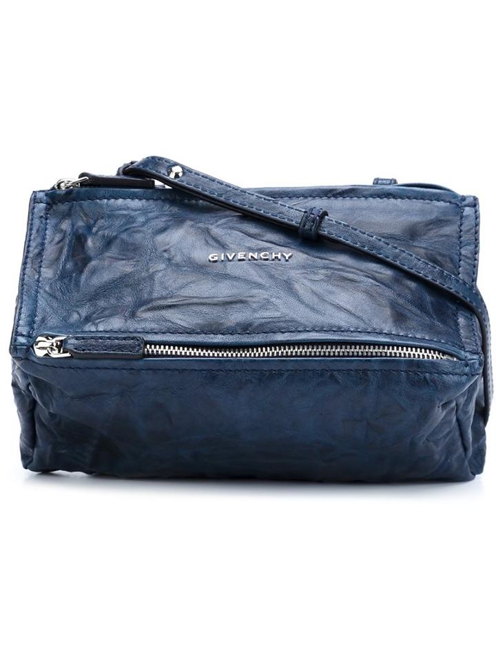 Givenchy Mini 'pandora' Crossbody Bag, Women's, Blue, Sheep Skin/shearling