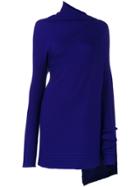 Marques'almeida Ribbed Sweater With Asymmetric Hem - Blue