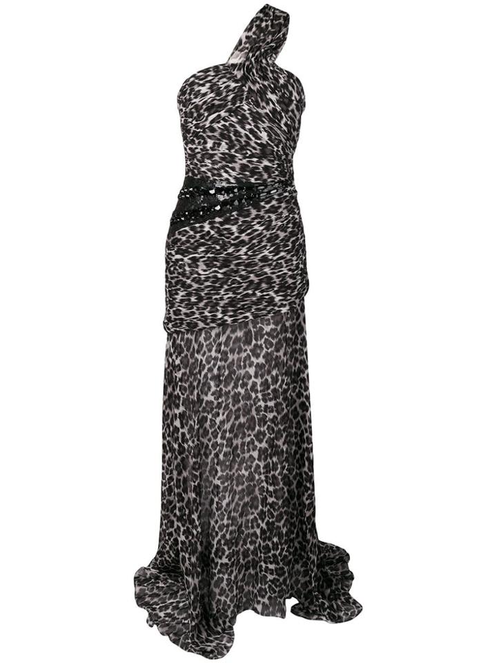 Pinko Leopard Print Evening Dress - Black