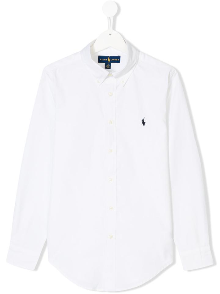 Ralph Lauren Kids Button Down Logo Shirt - White