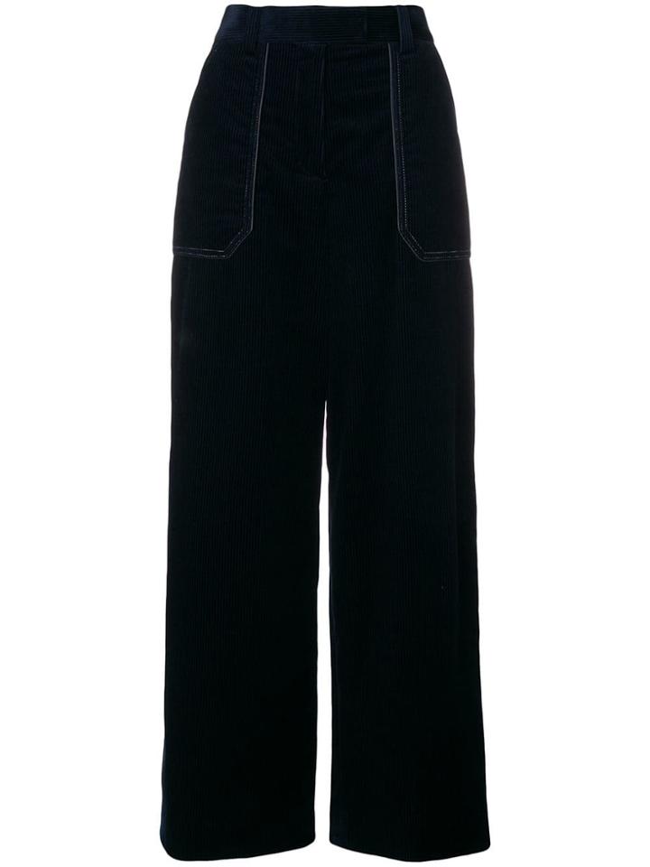 Cyclas High-waisted Corduroy Trousers - Blue