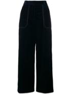 Cyclas High-waisted Corduroy Trousers - Blue