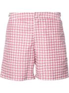 Orlebar Brown Dot Print Swim Shorts, Men's, Size: 34, Red, Polyester