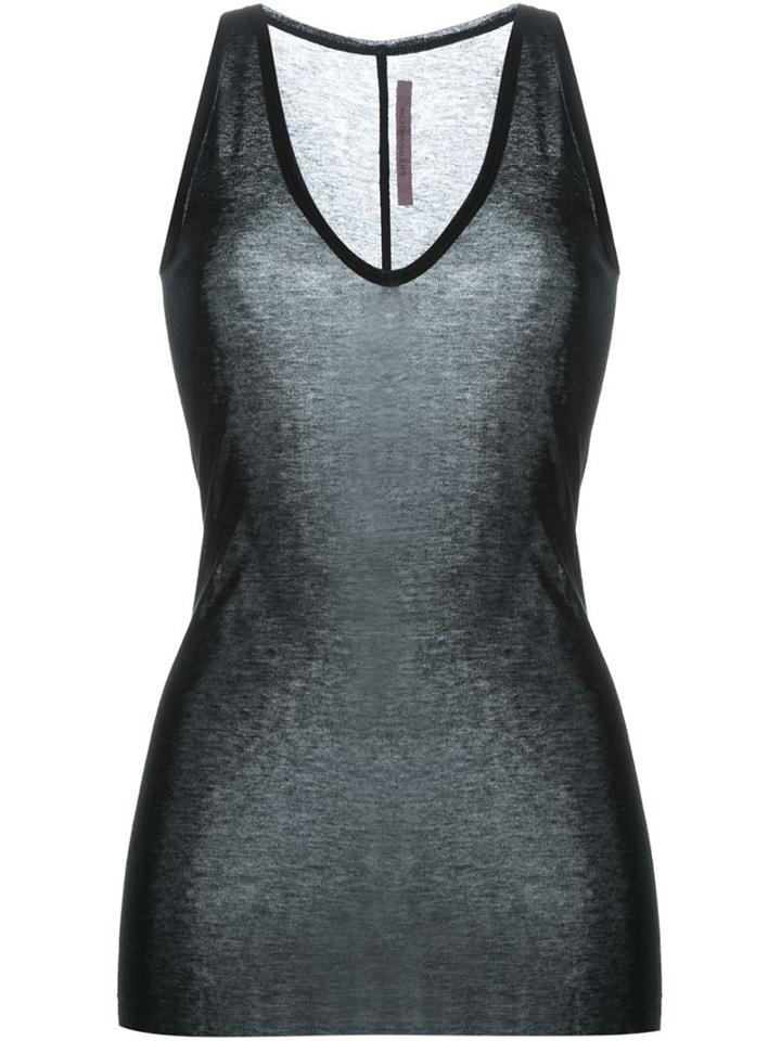 Rick Owens Lilies Fitted Tank Top, Women's, Size: 46, Black, Cotton/polyamide/viscose