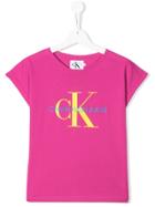 Calvin Klein Kids Logo Print T-shirt - Pink