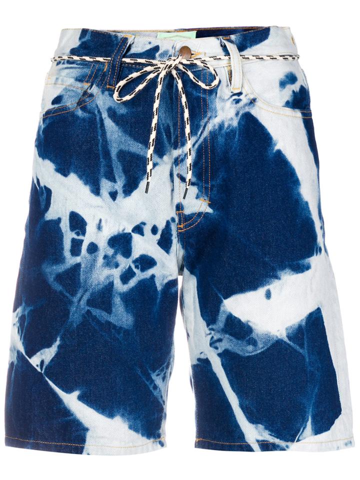 Aries Argyle Denim Shorts - Blue