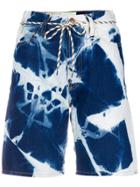 Aries Argyle Denim Shorts - Blue