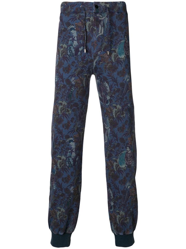 Etro Printed Joggers - Blue