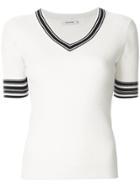 Guild Prime Contrast-trim Short Sleeve Sweater - White