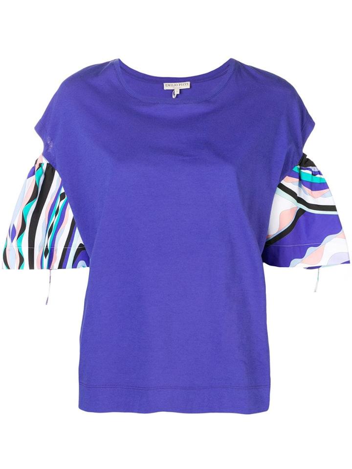 Emilio Pucci Burle Print Cut-out Top - Blue