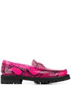 Versace Python Print Leather Loafers - Pink
