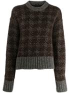 Joseph Houndstooth Knitted Sweater - Brown