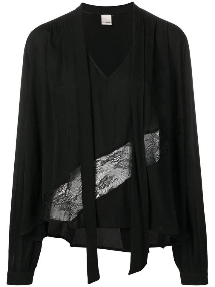 Pinko Lace Detail Blouse - Black
