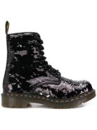 Dr. Martens Sequined Military Boots - Black