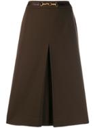 Céline Pre-owned Pleated Style Skirt - Brown
