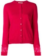 Twin-set Lace Panel Cardigan - Pink