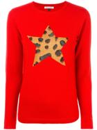 Bella Freud Leopard-print Star Jumper - Red