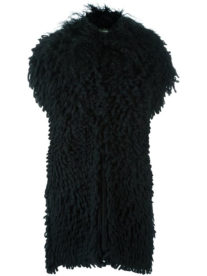 Fendi Lamb Fur Gilet, Women's, Size: 42, Black, Alpaca/polyamide/wool/lamb Fur