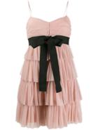 Red Valentino Tulle Tiered Mini Dress - Neutrals