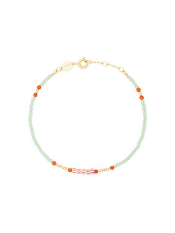 Anni Lui Green, Red And Orange Peppy Gold Plated Bracelet
