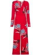 Dvf Diane Von Furstenberg Floral Jumpsuit - Red