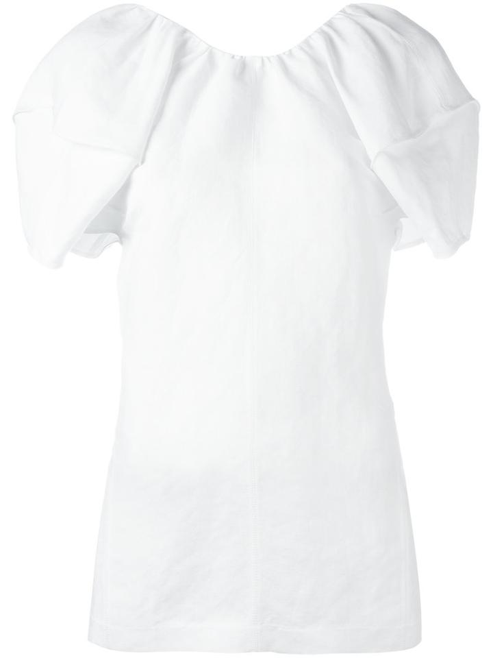 Céline Balloon Sleeves Blouse, Women's, Size: 40, White, Linen/flax/viscose