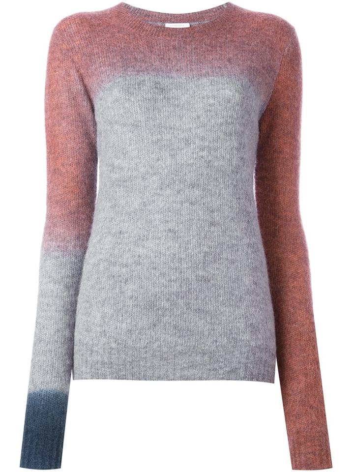 See By Chloé Tri-colour Degradé Jumper, Women's, Size: Large, Grey, Polyamide/wool/alpaca