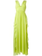 Msgm Chiffon Ruffle-detail Gown - Green