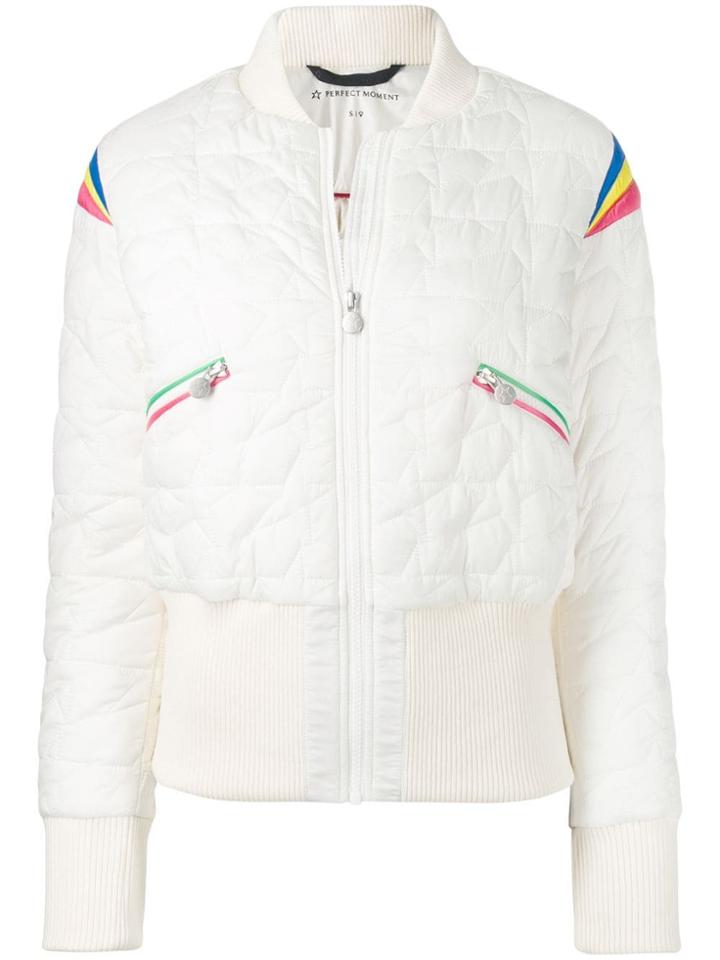 Perfect Moment Glacier Quilted Bomber Jacket - White