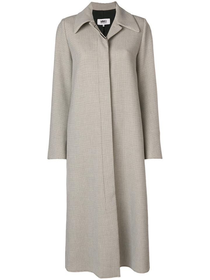 Mm6 Maison Margiela Micro Check Coat - Nude & Neutrals