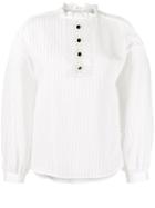 Sandro Paris Striped Voile Blouse - White