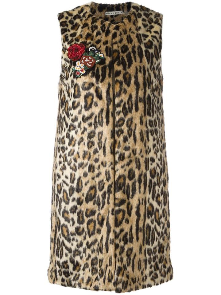 Alice+olivia 'jade' Faux Fur Vest, Women's, Size: Small, Brown, Modacrylic/polyester/spandex/elastane