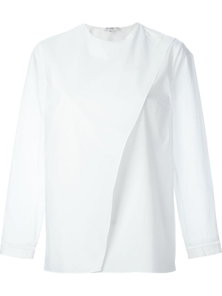 Carven Cross Front Top, Women's, Size: 40, White, Cotton