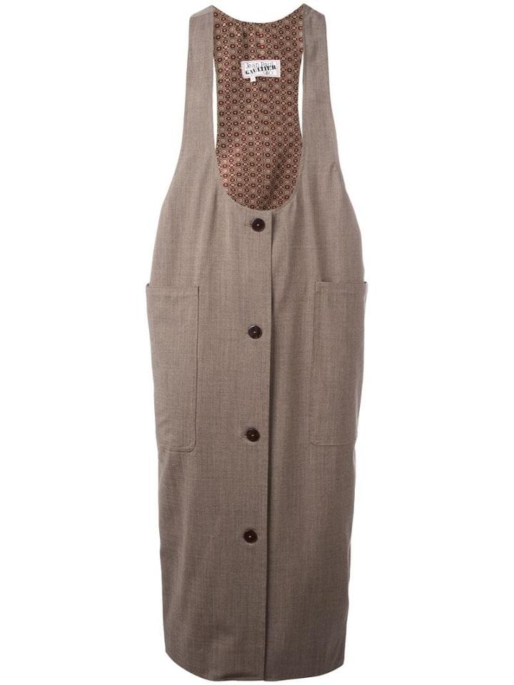 Jean Paul Gaultier Pre-owned Midi Pinafore Dress - Neutrals