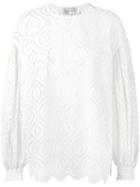 Zimmermann Oversized Crochet Blouse, Women's, Size: 3, White, Cotton
