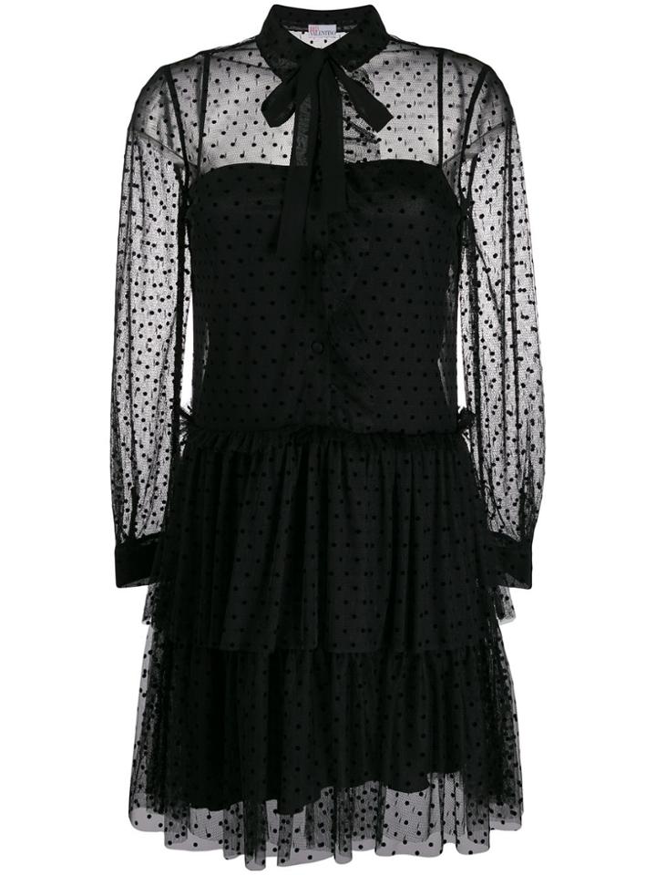 Red Valentino Sheer Detail Dress - Black